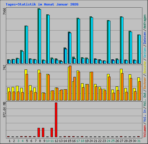 Tages-Statistik im Monat Januar 2026
