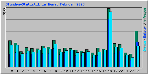 Stunden-Statistik im Monat Februar 2025
