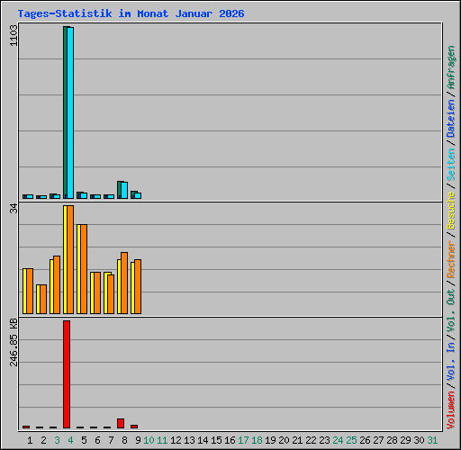 Tages-Statistik im Monat Januar 2026