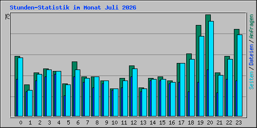 Stunden-Statistik im Monat Juli 2026